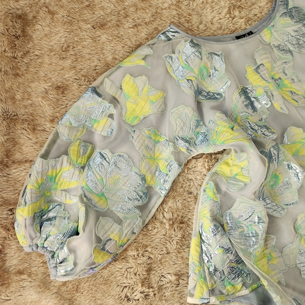 Arianne Elmy Magnolia Floral Good Luck Dress In Sea Combo Women's Size Medium - Picture 3 of 15